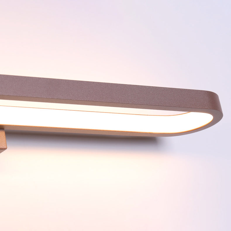 European Minimalist Circular LED Wall Sconce Mirror Light in Aluminum