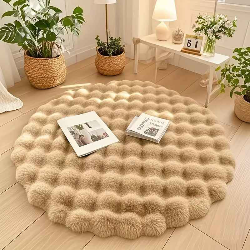 Belo Round Bubble Rug | Ultra-Soft Fleece, Easy to Clean