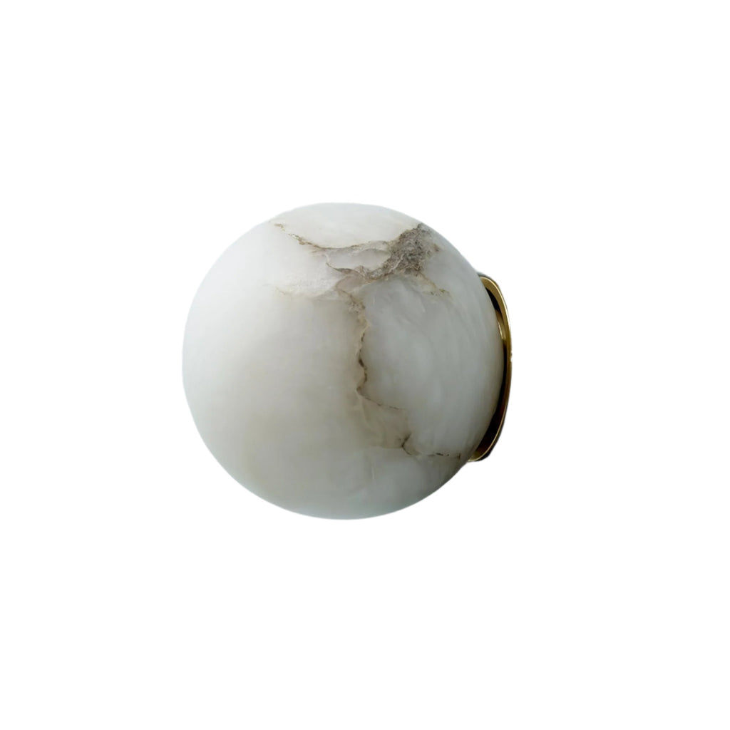 Japandi Marble Orb Wall Sconce LED 1-Light