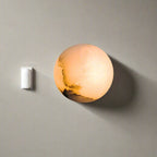Japandi Marble Orb Wall Sconce LED 1-Light