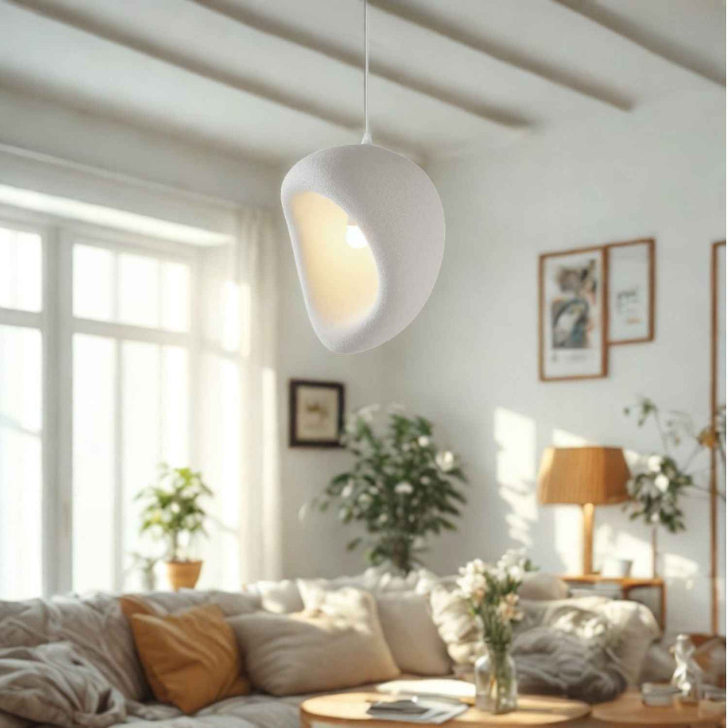 Ovo – Cream Beige Japandi Pendant Hanging Lamp 150cm