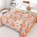 Rustic Boho Blanket with Floral Pattern | 100% Cotton