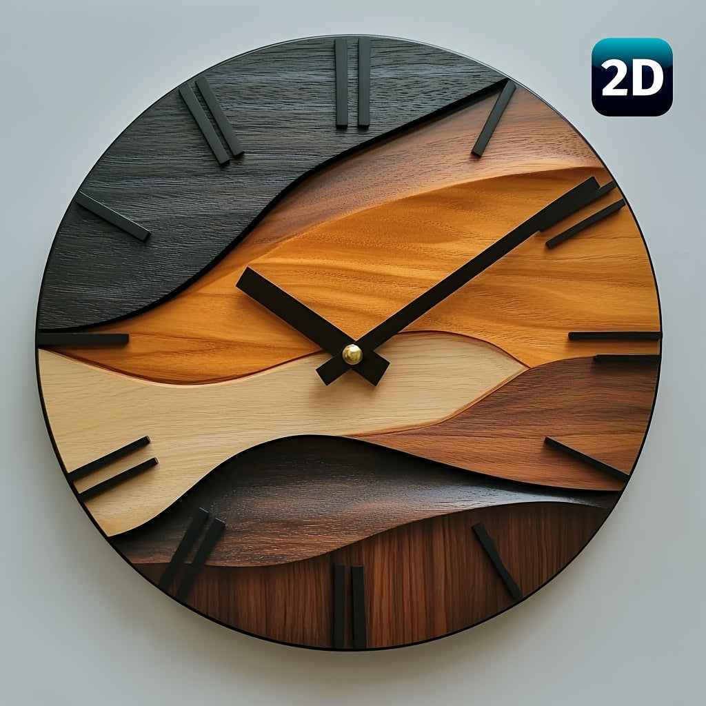 Bela Round Wall Clock | Silent Non-Ticking, Tempered Glass