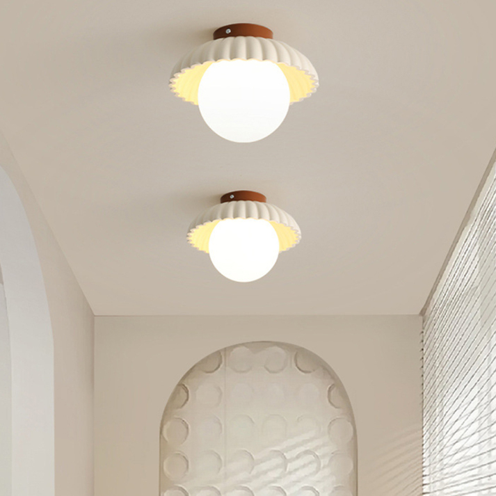 Bela Ceiling Light | Modern Iron & Frosted Glass Flush Mount
