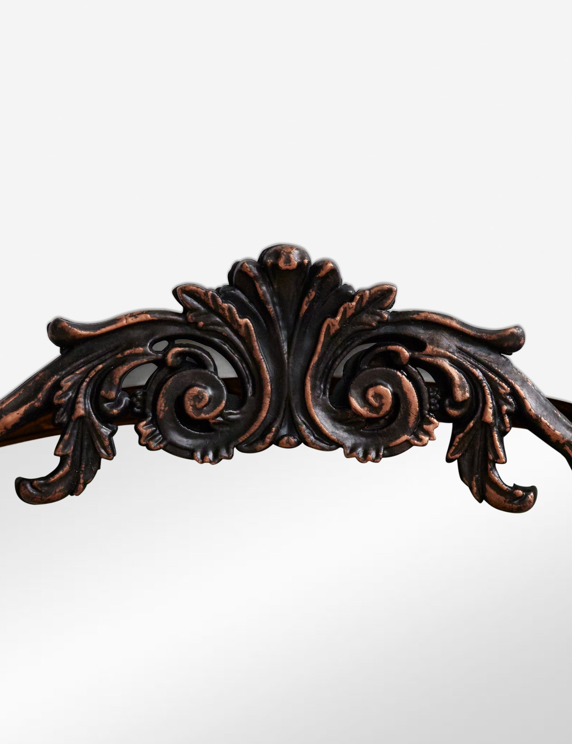 Tulca Curved Wall Mirror | Vintage Scroll Metal Frame