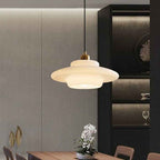 Bela White Glass Pendant Light | Mid-Century Design, Adjustable Height