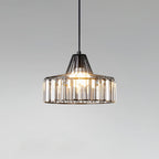 Belo Crystal Pendant Light | Adjustable Height, Matte Black Frame