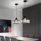 Belo Crystal Pendant Light | Adjustable Height, Matte Black Frame