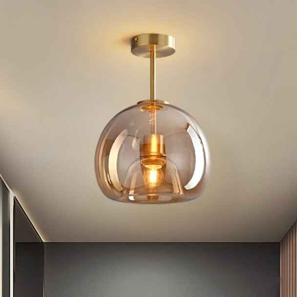 Bela Ceiling Light | Vintage Amber Bubble Glass Shade