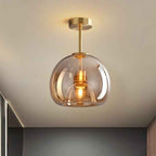 Bela Ceiling Light | Vintage Amber Bubble Glass Shade