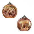 Contemporary 3D Colorful Fireworks Glass Dome Pendant Light with Single Bulb