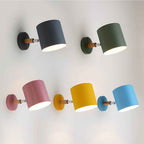 Rotatable Nordic Macaron Cylinder Wall Sconce Lamp - 1 Light