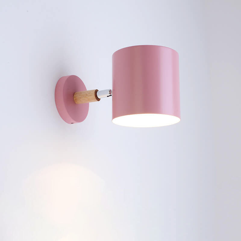 Rotatable Nordic Macaron Cylinder Wall Sconce Lamp - 1 Light