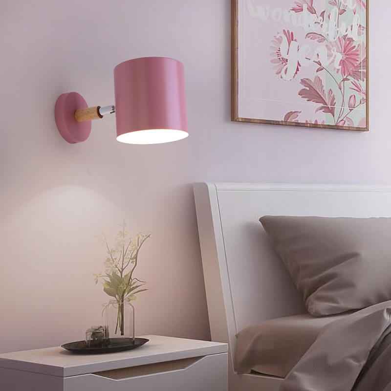 Rotatable Nordic Macaron Cylinder Wall Sconce Lamp - 1 Light