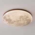 Nordic Minimalist Round Moon LED Flush Mount Ceiling Light in PVC