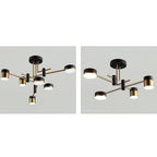 Contemporary Minimalist Black and Gold Semi-Flush Mount Light with 4-8 Bulb Capacity