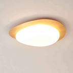 Nordic Style Iron Wood Grain Pebble LED Flush Mount Ceiling Fixture