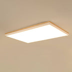 Contemporary Minimalist Solid Wood and Acrylic Square LED Flush Mount Ceiling Light for Living Room