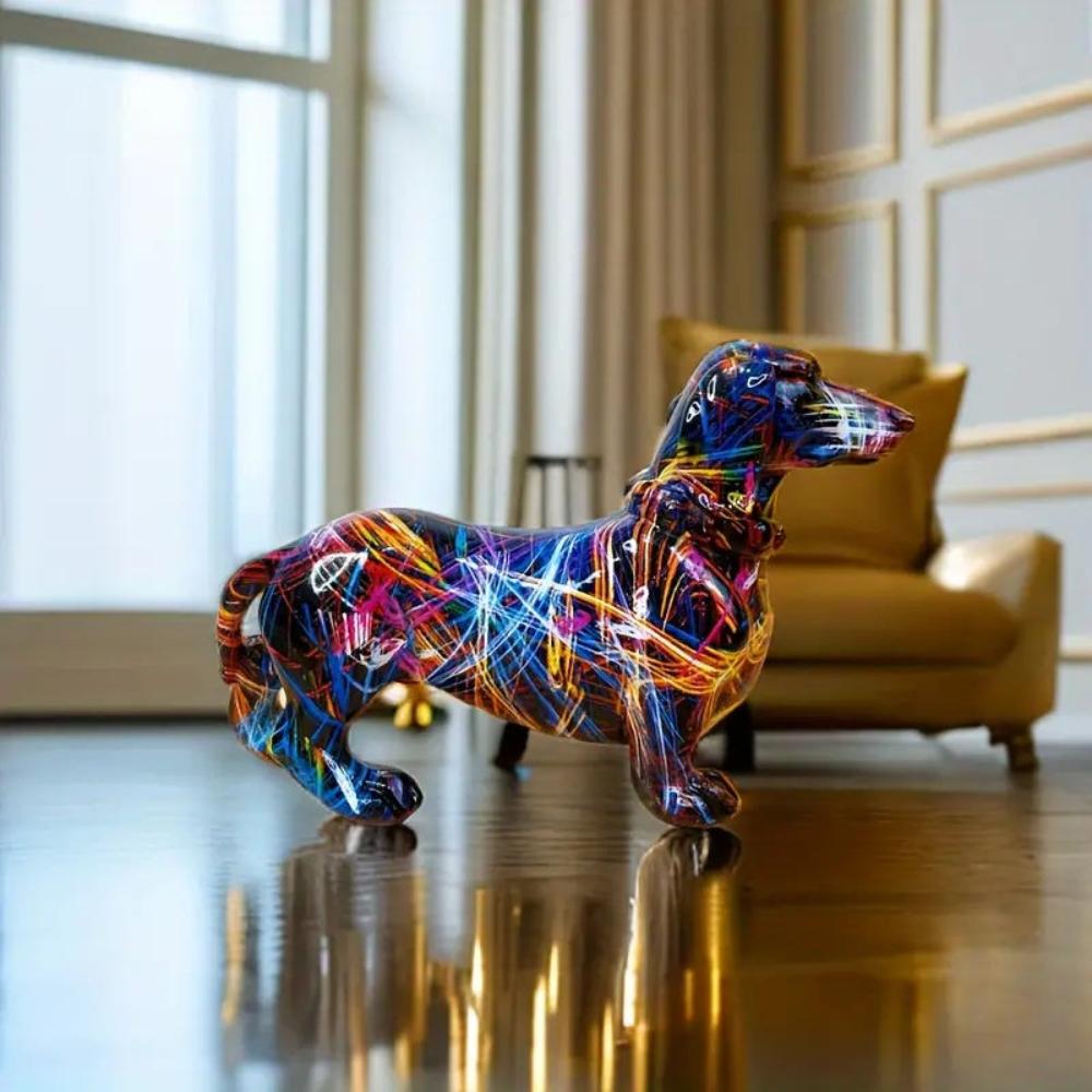 Bello Teckel Beeldje | Hoogwaardig Resin, Uniek Design