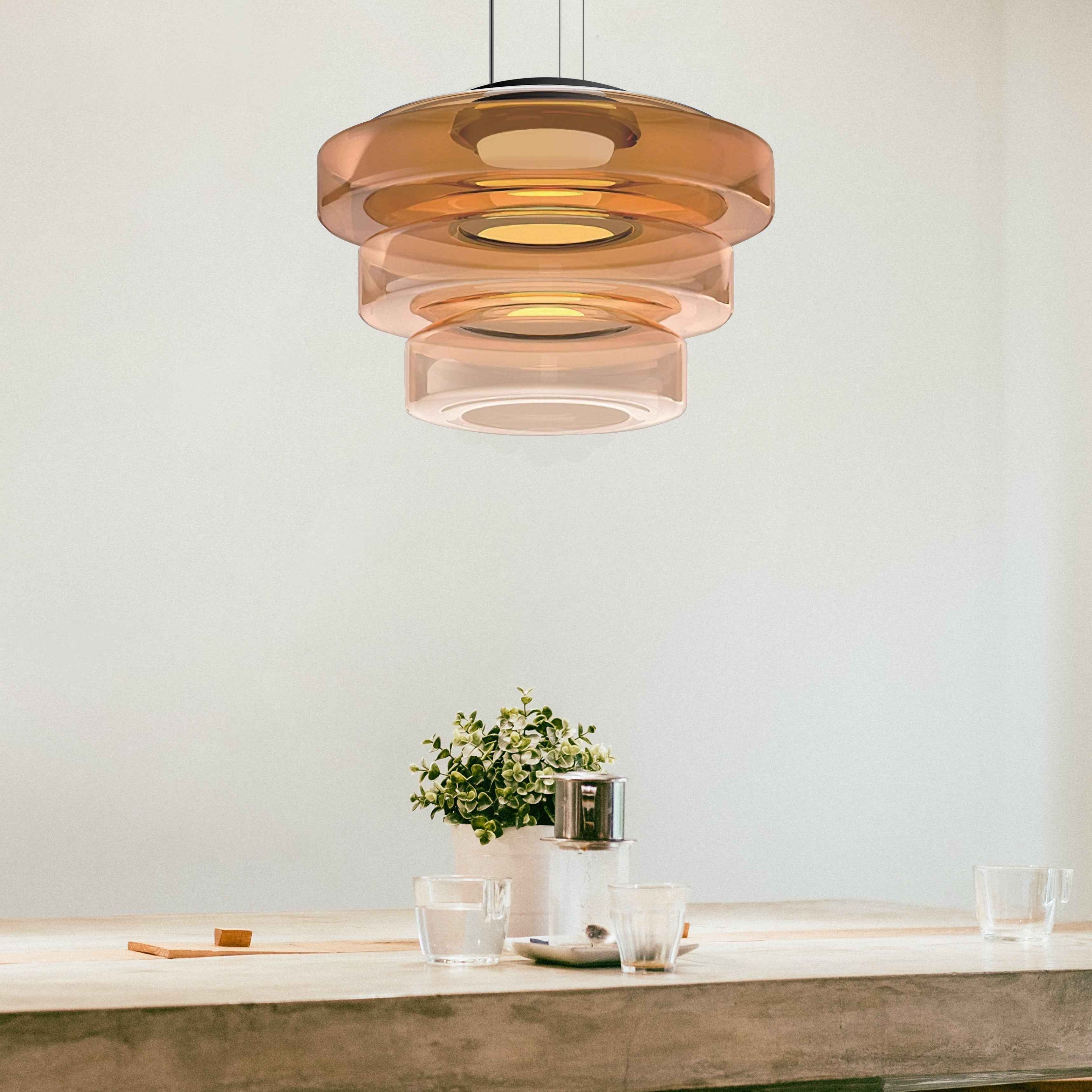 Bela Glass Pendant Lamp | Bauhaus Style, Adjustable Hanging Design