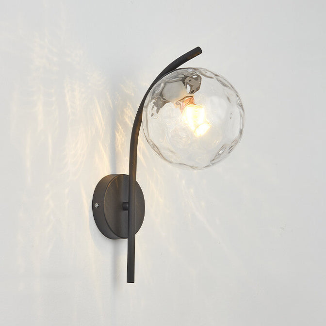 Nordic Arc Glass Globe Single-Light Wall Sconce