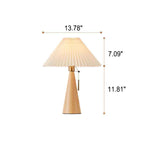 Vintage Japanese Minimalist Pleated Wooden LED Table Lamp