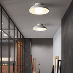 Japanese Wabi-Sabi Iron and Glass 1-Light Semi-Flush Mount Fixture