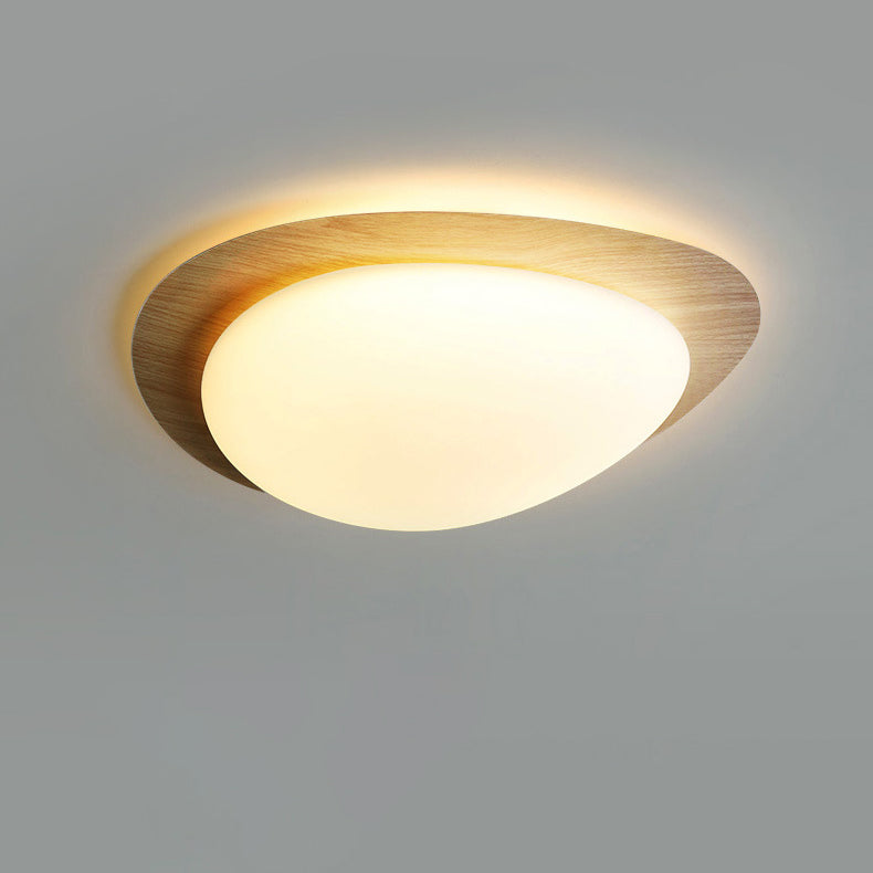 Modern Scandinavian Pebble-Shaped Iron and Acrylic LED Flush Mount Ceiling Light for Bedrooms