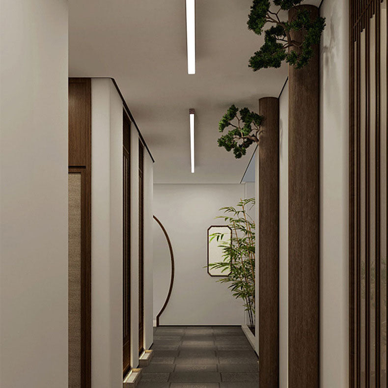 Contemporary Wood Grain Aluminum LED Flush Mount Ceiling Light
