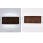 Rectangular LED Wall Sconce Lamp in Japanese Wabi-Sabi Log Wood Design