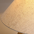 Contemporary Shabby Chic Cone-Shaped Fabric and Ceramic 1-Light Table Lamp for Bedroom