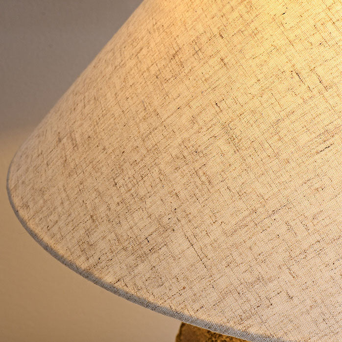 Contemporary Shabby Chic Cone-Shaped Fabric and Ceramic 1-Light Table Lamp for Bedroom