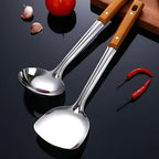 Culinor - Stainless Steel Kitchen Utensils Set with Wooden Handles 5-Piece