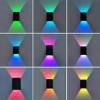 Contemporary Square Aluminum RGB LED Wall Light