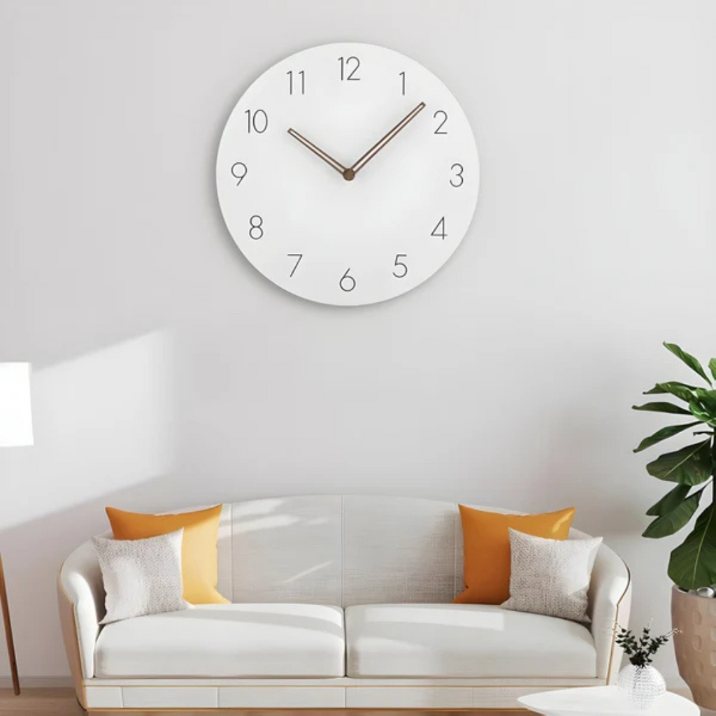 Nora Wall Clock | Silent Quartz Movement, Natural Wood Design