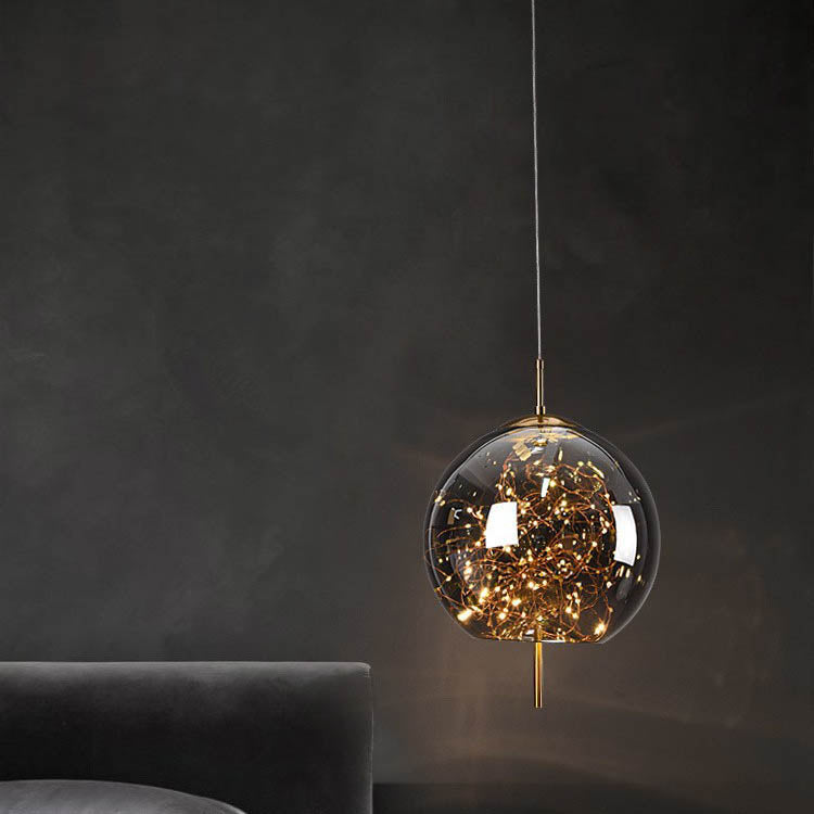 Modern Scandinavian Oval Glass Cylinder Pendant Light - 1-Light Fixture for Bedroom
