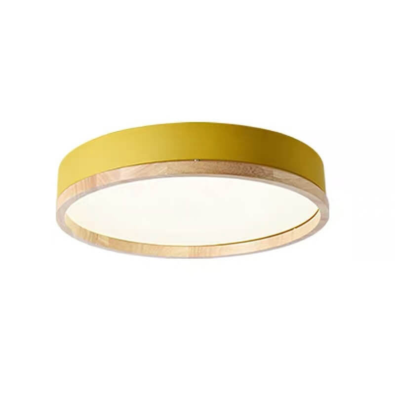 Elegant Round Acrylic LED Flush Mount Ceiling Light - Macaron Style