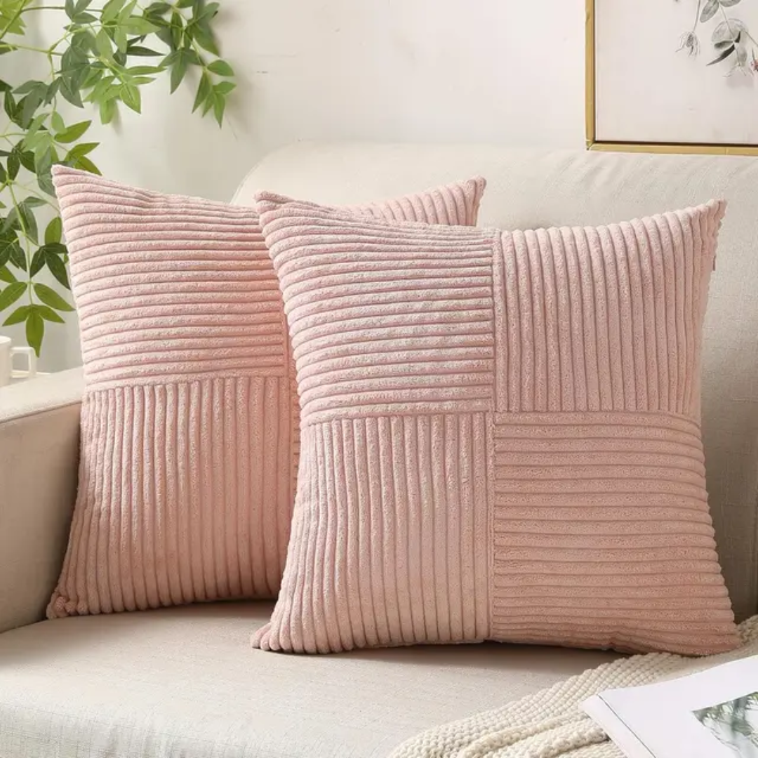 Bello Corduroy Cushion Cover | Soft Ribbed Velvet, Hidden Zipper