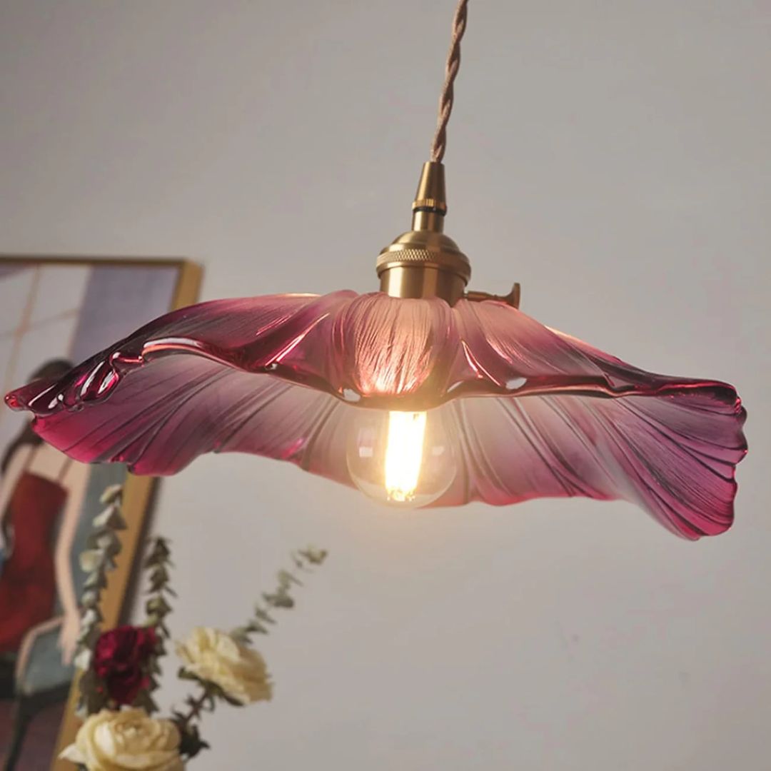 Bela Glass Pendant Light | Flower Shape, Adjustable Length 150 cm