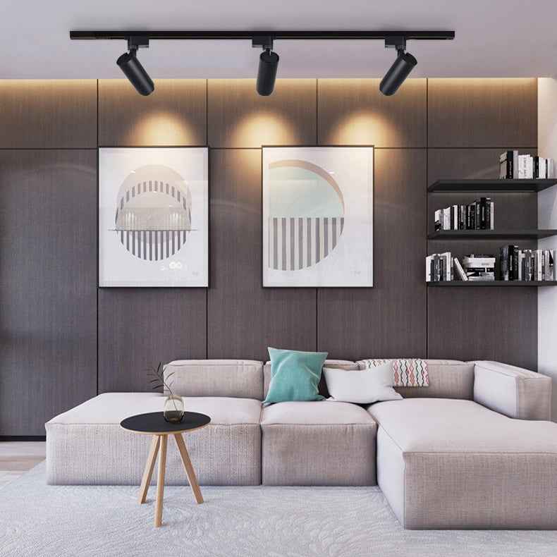 Contemporary Adjustable Dimmable Tubular Track Lighting - 3/4/5 Light LED Flush Mount Spotlight for Living Room