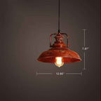 Vintage Red Rust Single-Dome Pendant Light