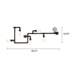 5-Light Industrial Maze Pipe Wall Sconce