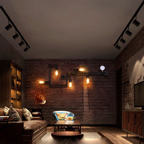 5-Light Industrial Maze Pipe Wall Sconce