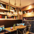 Vintage-Inspired Rope Hanging Single Glass Globe Pendant Light