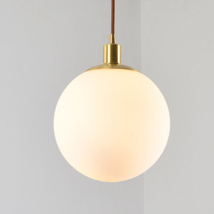 Scandinavian Minimalist White Orb Single Pendant Light