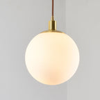 Scandinavian Minimalist White Orb Single Pendant Light