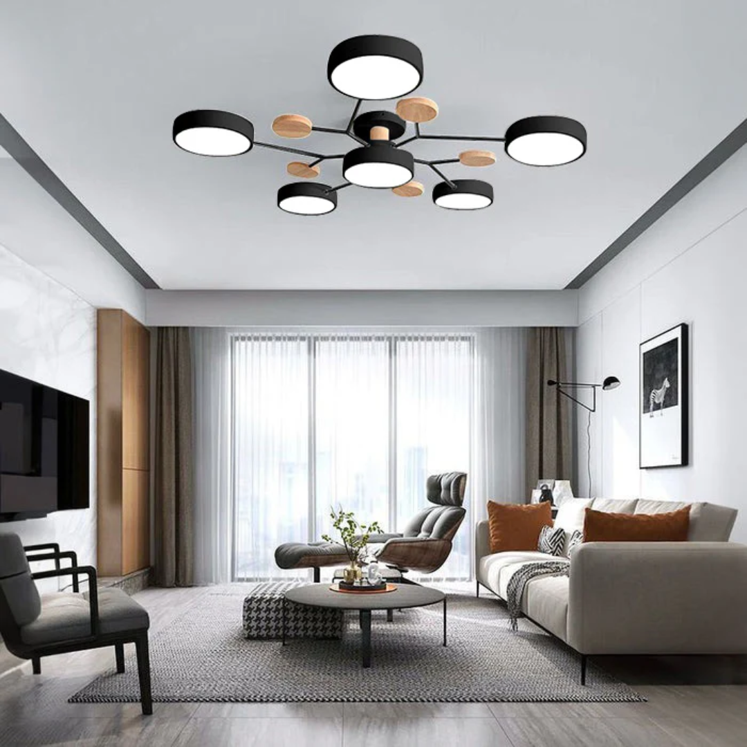 Cirno LED Plafondlamp | Modern Design met Houten Accenten