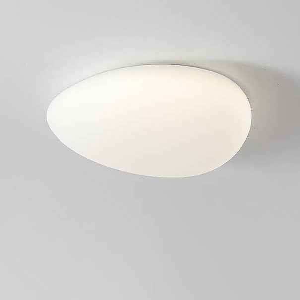Nordic Minimalist Cobblestone LED Flush Mount Ceiling Light with Lampshade