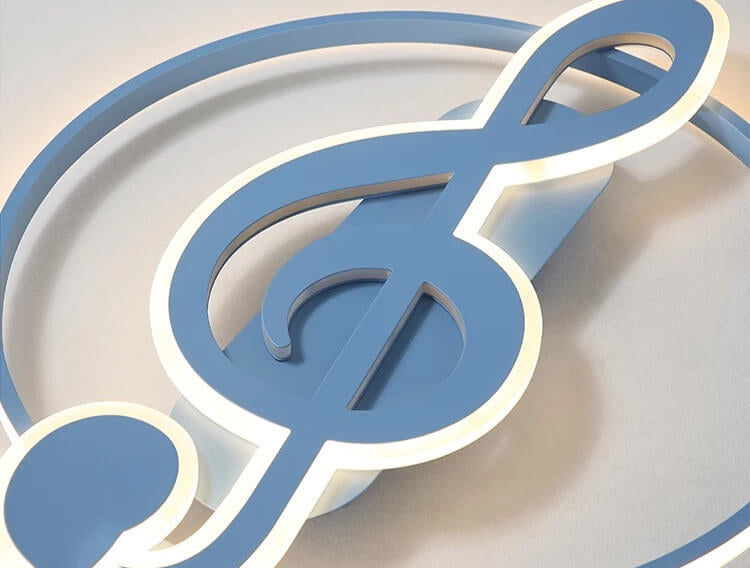 Nordic-Inspired LED Flush Mount Ceiling Light with Creative Music Notes Design