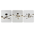 Contemporary Minimalist Black and Gold Semi-Flush Mount Light with 4-8 Bulb Capacity